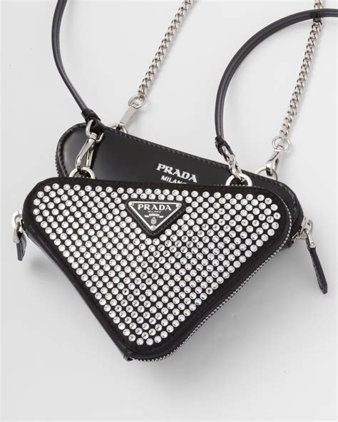 embellished prada bag|Crystal Embellished satin and leather mini.